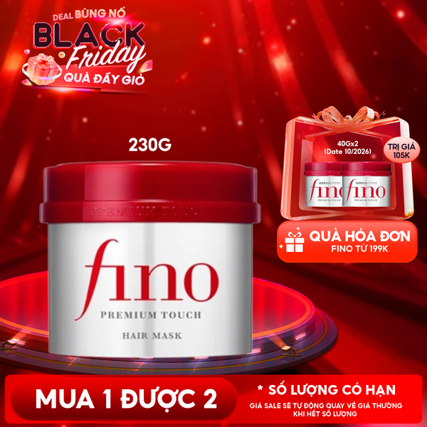  Kem Ủ Tóc Fino Dưỡng Ẩm, Hỗ Trợ Cải Thiện Tóc Hư Tổn Premium Touch 230g 