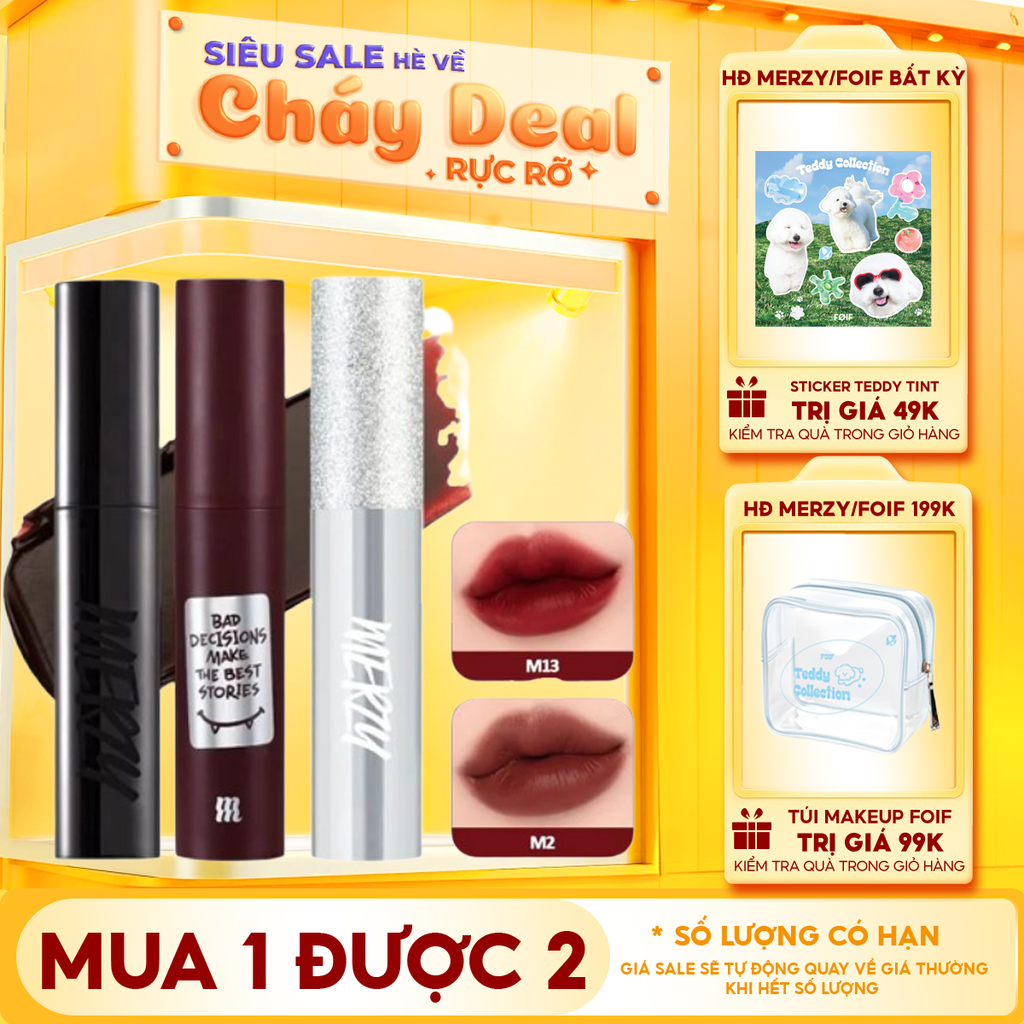 [Merzy Glam M13 Vỏ Bạc] Son Kem Siêu Lì, Mịn Môi Merzy Noir In The Mellow Tint