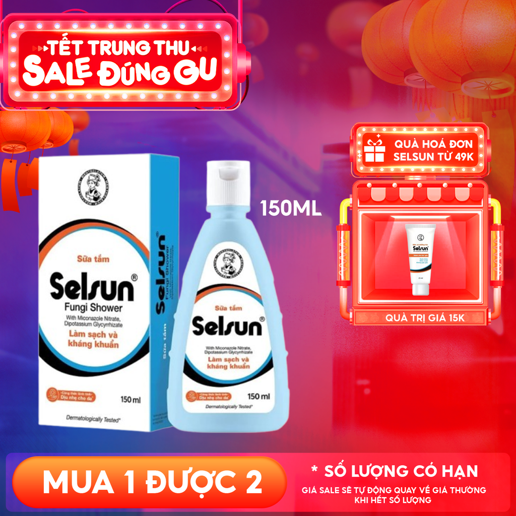 Sữa Tắm Selsun Làm Sạch, Hỗ Trợ Giảm Ngứa Fungi Shower 150ml