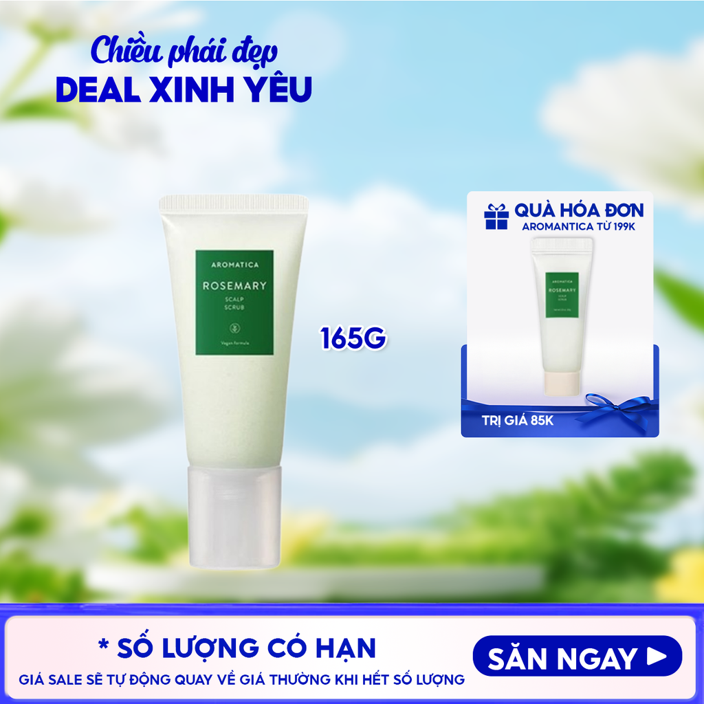 Muối Tẩy Tế Bào Chết Da Đầu Aromatica Rosemary Scalp Scrub 165g
