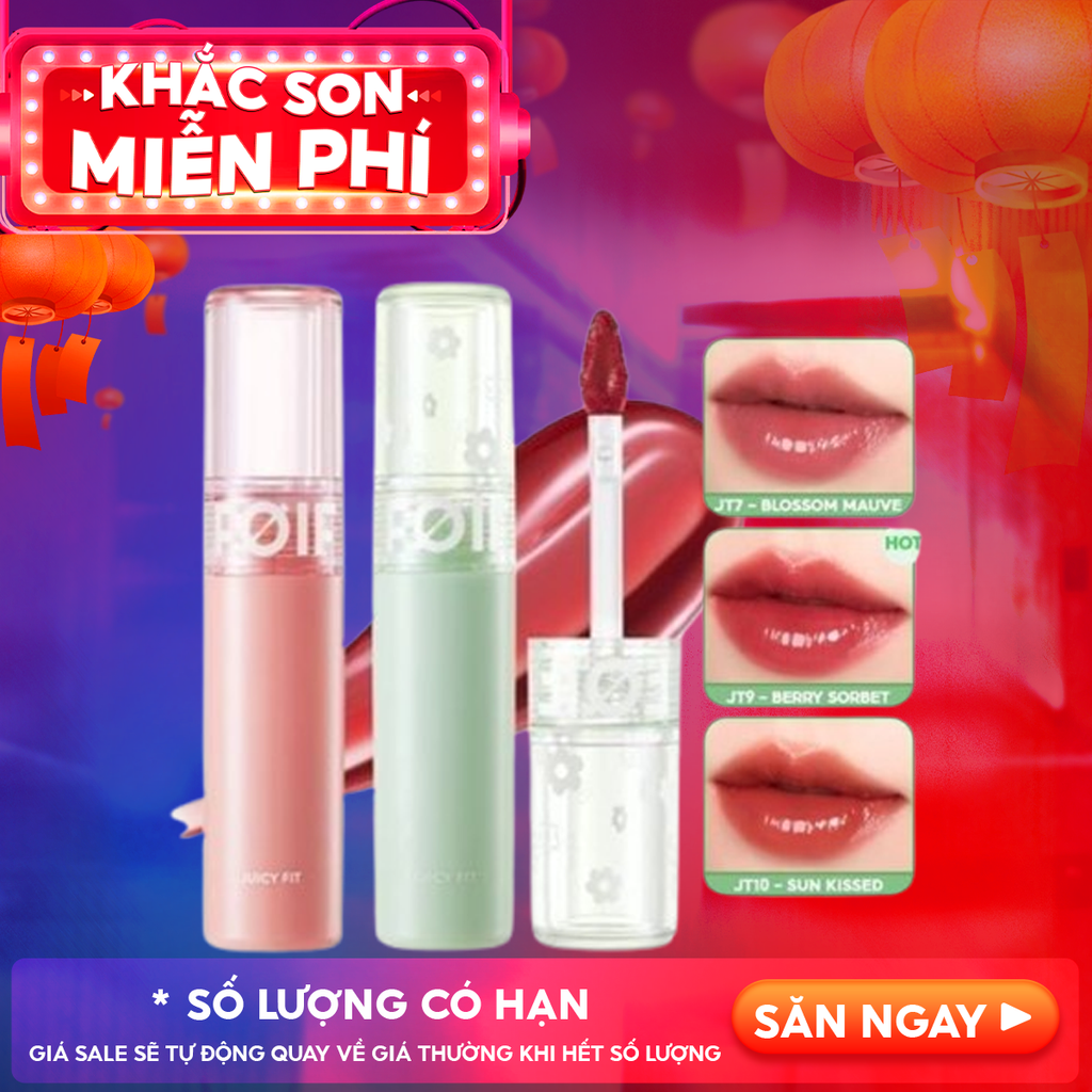[KHẮC SON] Son Tint Bóng FOIF Thuần Chay, Ẩm Mọng, Bền Màu Juicy Fit Tint 3g