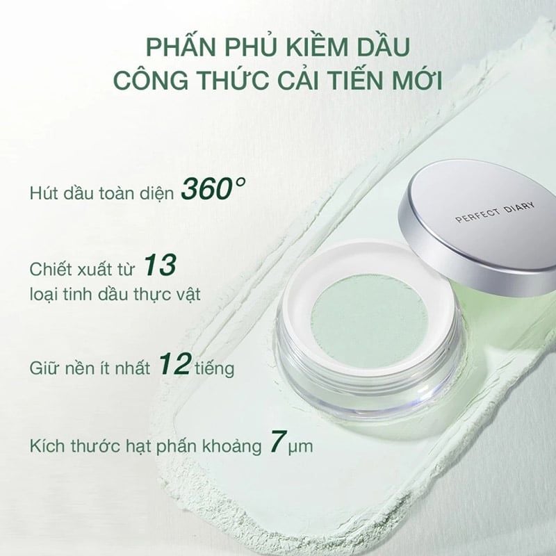 Phấn Phủ Perfect Diary Kiềm Dầu Weightless Soft-Velvet Blurring Loose Powder 7g