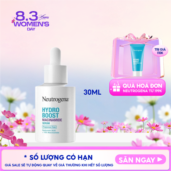  Serum Neutrogena Dưỡng Ẩm, Hỗ Trợ Dưỡng Sáng Da Hydro Boost Niacinamide Serum 30ml 