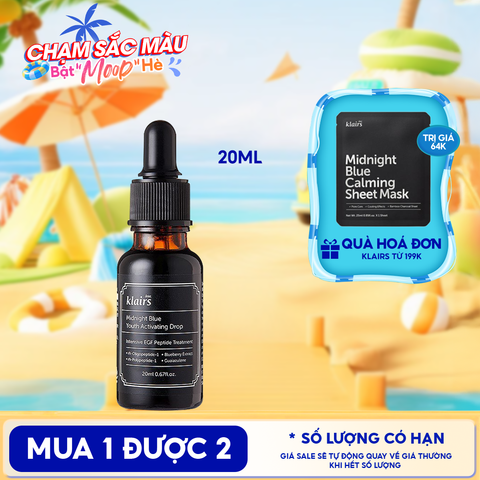 Serum Klairs Làm Dịu, Phục Hồi Da Klairs Midnight Blue Youth Activating Drop 20ml