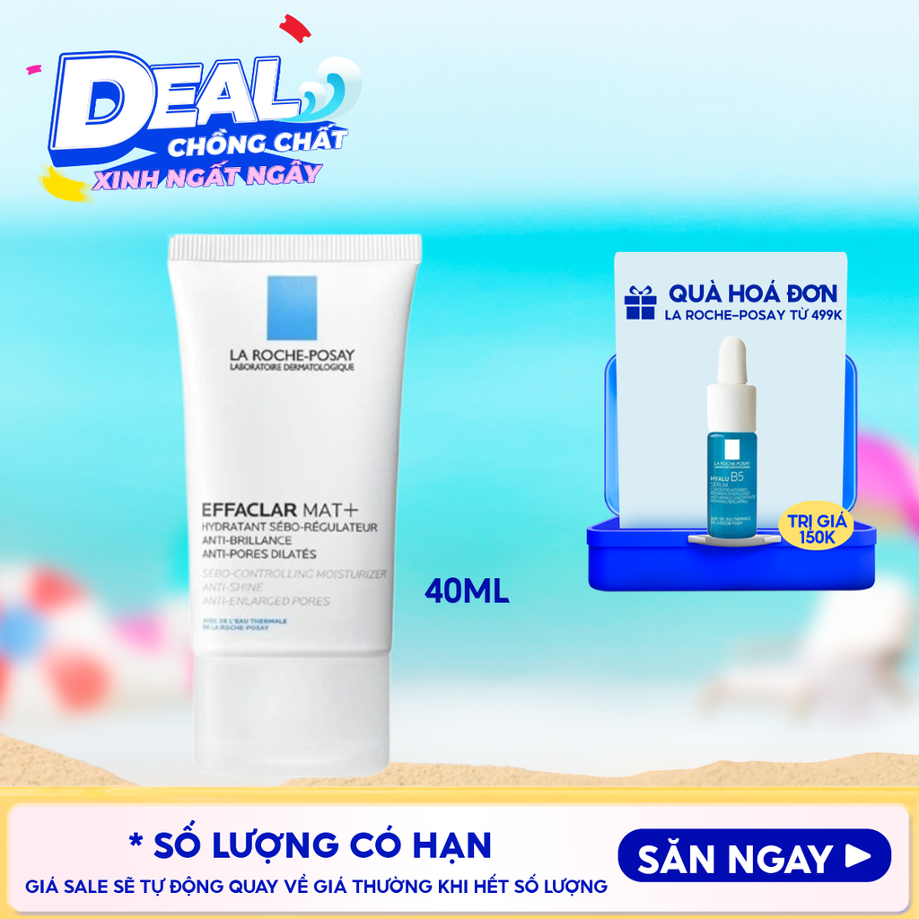 Kem Dưỡng La Roche-Posay Kiềm Dầu, Cải Thiện Lỗ Chân Lông Effaclar Mat+ 40ml