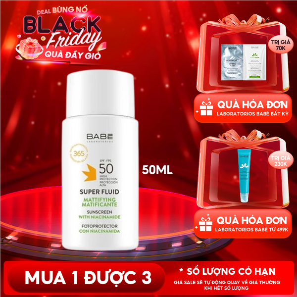  Kem Chống Nắng LABORATORIOS BABÉ Kiểm Soát Dầu Super Fluid Mattifying Sunscreen SPF50 50ml 