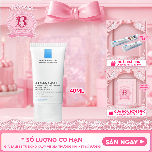  Kem Dưỡng La Roche-Posay Kiềm Dầu, Cải Thiện Lỗ Chân Lông Effaclar Mat+ 40ml 