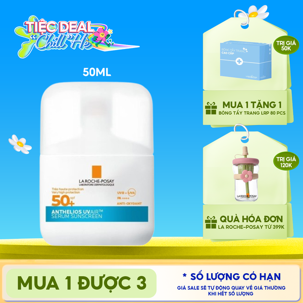  Serum Chống Nắng La Roche-Posay Siêu Mỏng, Kiềm Dầu, Cấp Ẩm Innovation Anthelios UVair Serum Sunscreen SPF50+ 50ml 