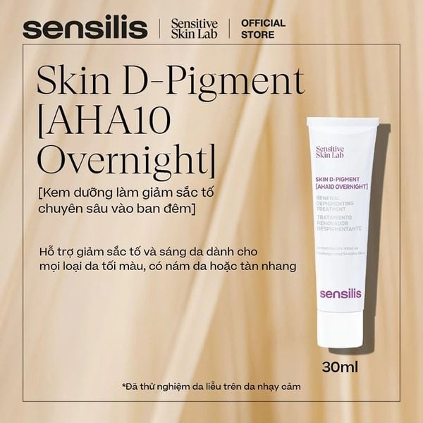  Kem Dưỡng Ban Đêm Sensilis Làm Đều Màu Da Skin D-Pigment [AHA10 Overnight] 30ml 