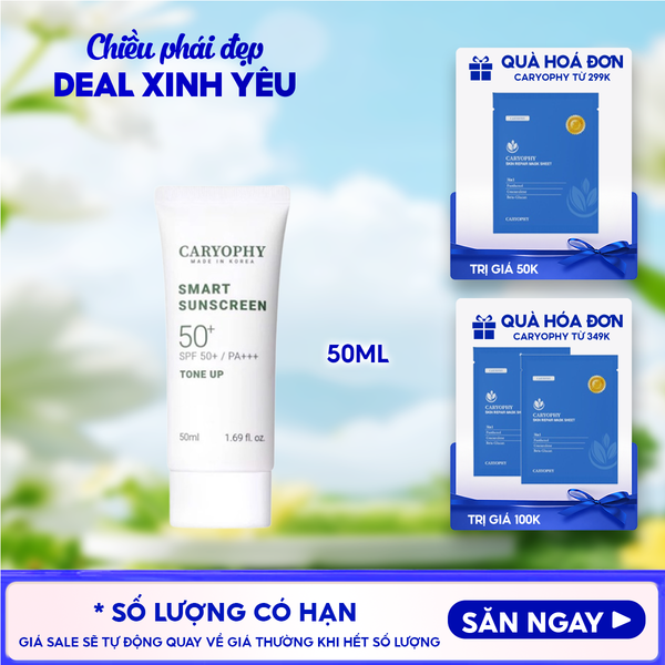  Kem Chống Nắng Caryophy Nâng Tông Smart Sunscreen Tone Up SPF50+/PA+++ 50ml 