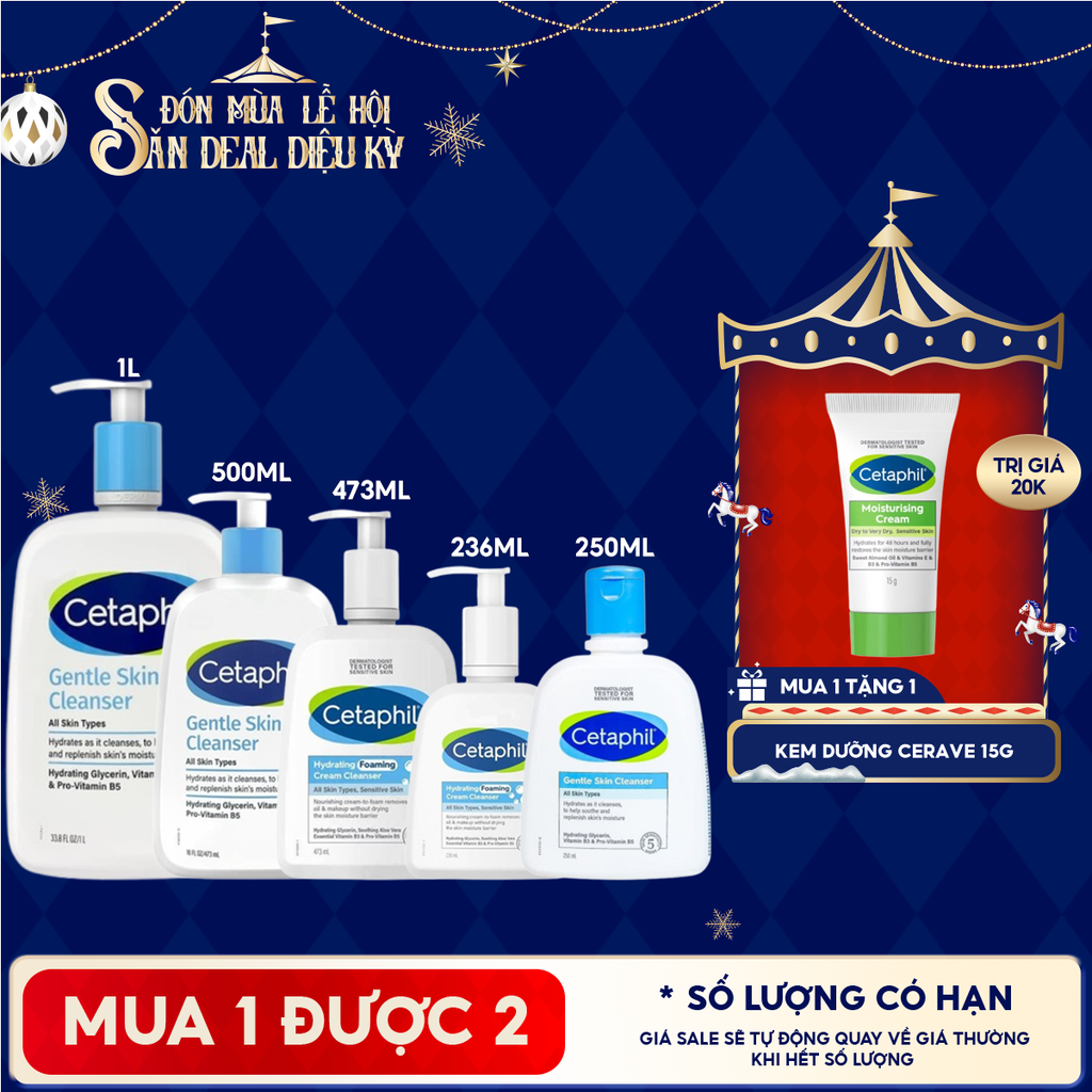 Sữa Rửa Mặt Cetaphil Lành Tính, Dịu Nhẹ Không Xà Phòng Gentle Skin Cleanser