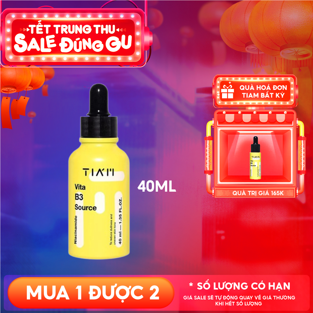 Serum Tiam Dưỡng Trắng Da, Giảm Thâm Nám, Hỗ Trợ Phục Hồi Da Sau Mụn Vita B3 Source Serum 40ml
