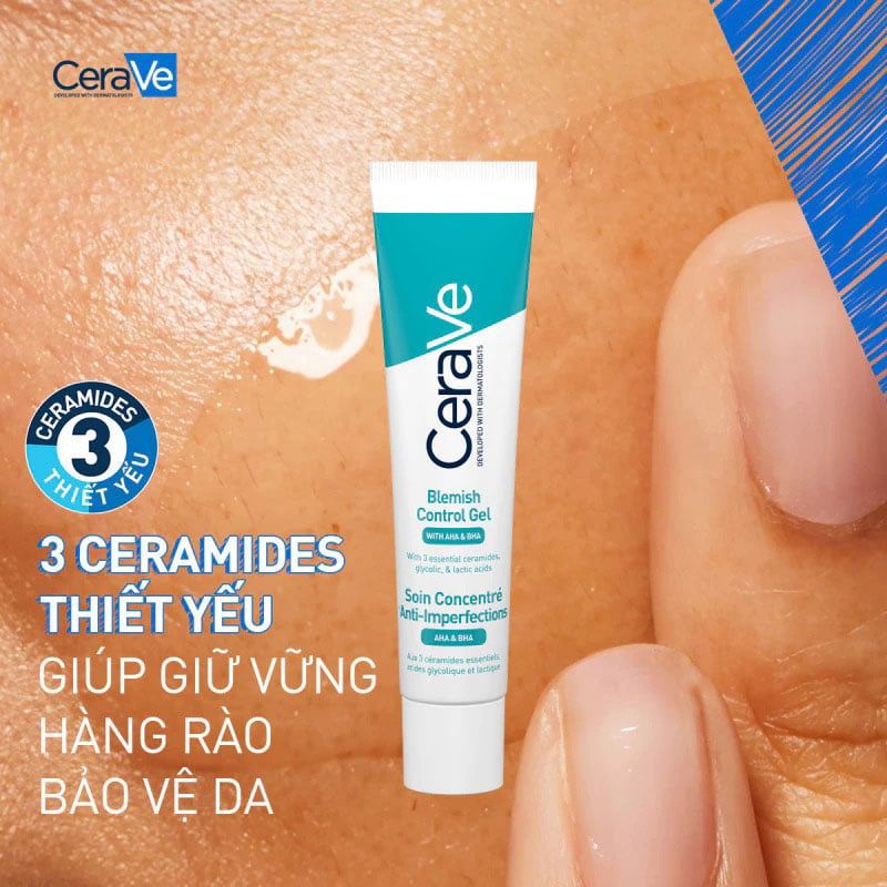 Gel Dưỡng Cerave Hỗ Trợ Giảm Mụn, Mờ Thâm Blemish Control Gel 40ml