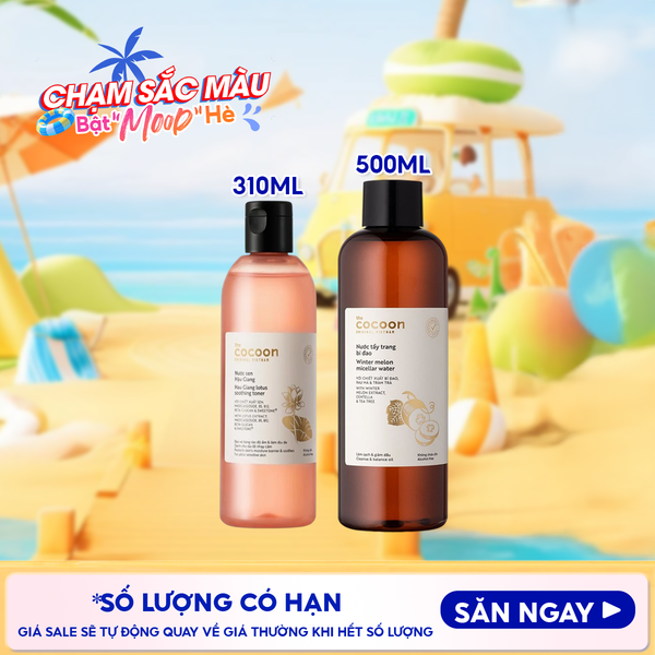  Nước Cân Bằng Cocoon Sen Hậu Giang Làm Dịu Da Nhạy Cảm Hau Giang Lotus Soothing Toner 