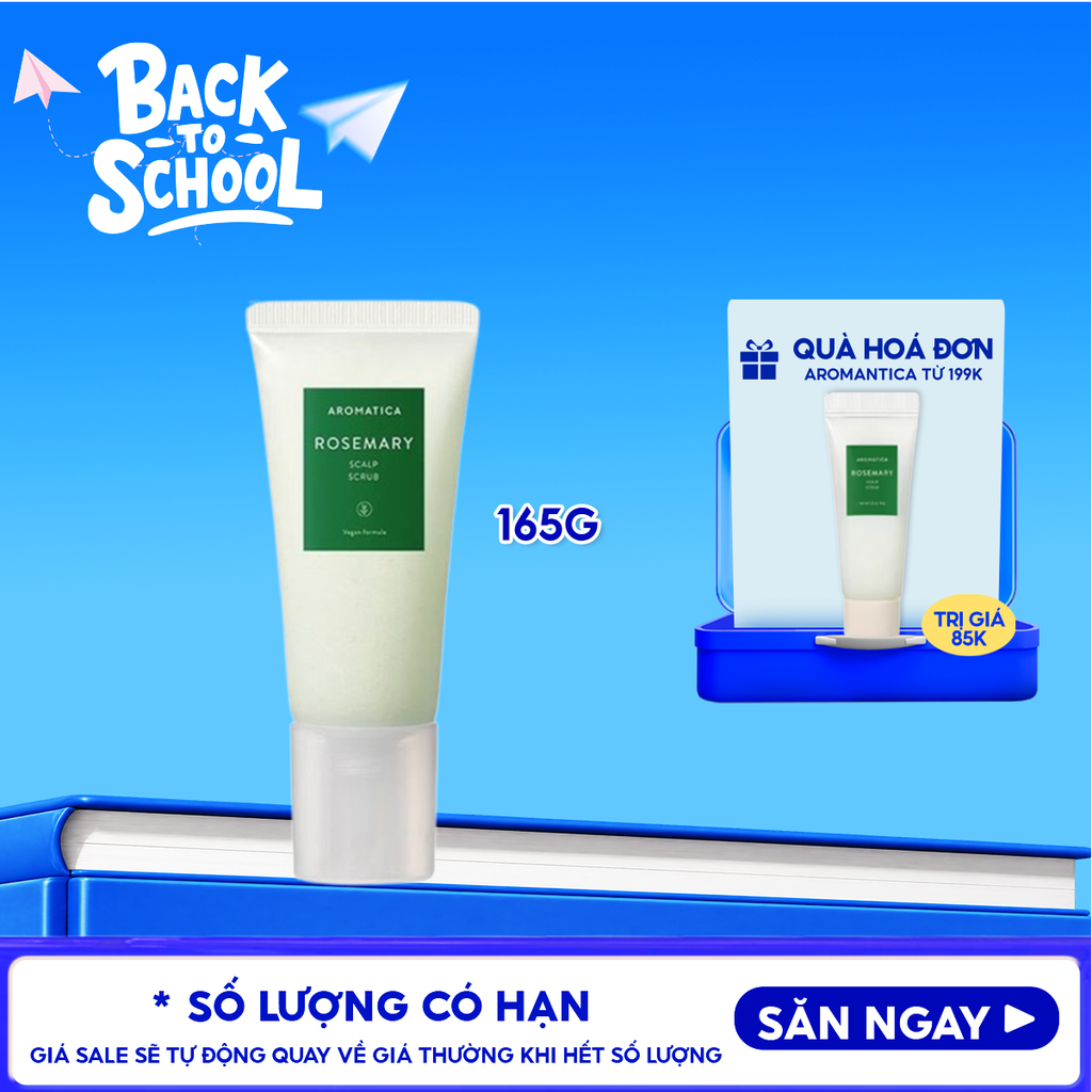 Muối Tẩy Tế Bào Chết Da Đầu Aromatica Rosemary Scalp Scrub 165g