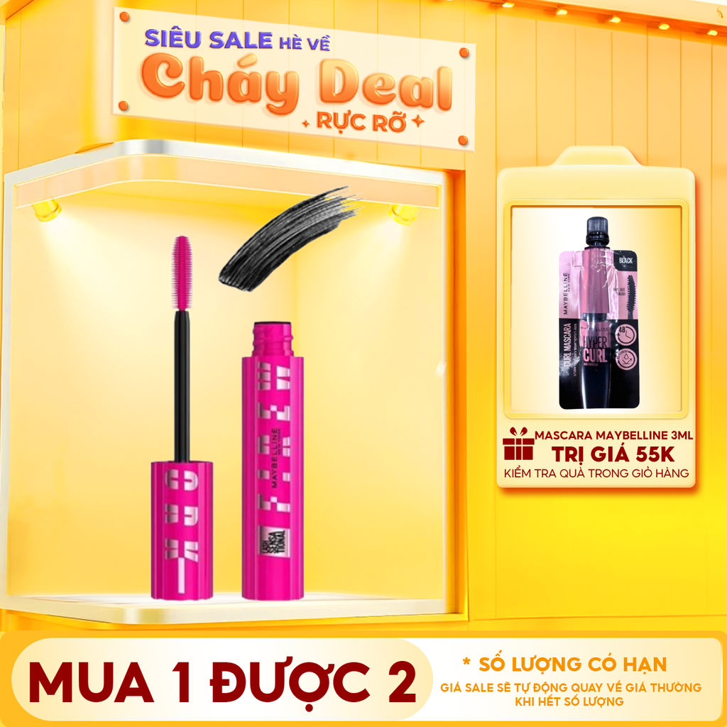 Mascara Maybelline Chuốt Mi Cong Dài, Tỏa Mi 360 Độ Mascara Firework Lash Sensational Waterproof 8.75ml