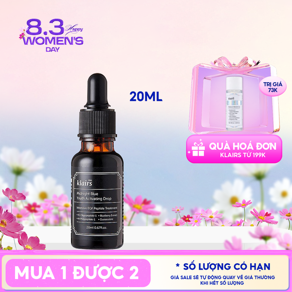  Serum Klairs Làm Dịu, Phục Hồi Da Klairs Midnight Blue Youth Activating Drop 20ml 