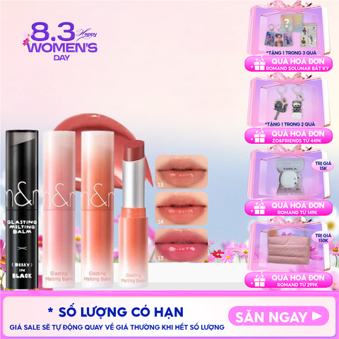 [VE-EASY] Son Dưỡng Romand Dạng Thỏi Có Màu Thuần Chay Dưỡng Ẩm Mềm Môi Glasting Melting Balm