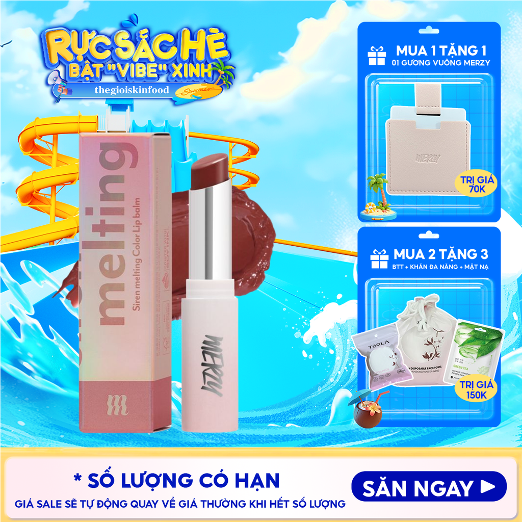 [LB1 -LB8] Son Dưỡng Ẩm Merzy Có Màu Cho Môi Mềm Mịn, Căng Mọng Siren Melting Color Lip Balm 3g