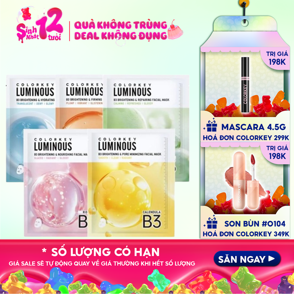 Mặt Nạ Colorkey B3 Hỗ Trợ Dưỡng Sáng Da Luminous B3 Brightening Facial Mask 30ml