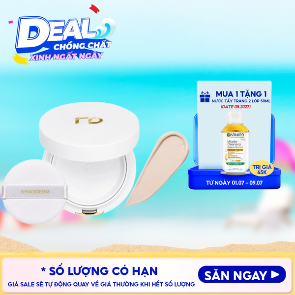  Phấn Nước RENODERM Che Phủ Cao, Mịn Lì Cho Da Dầu Day Long BB Cream SPF50 PA+++ 15g #Silver 