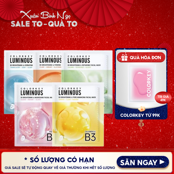  Mặt Nạ Colorkey B3 Hỗ Trợ Dưỡng Sáng Da Luminous B3 Brightening Facial Mask 30ml 