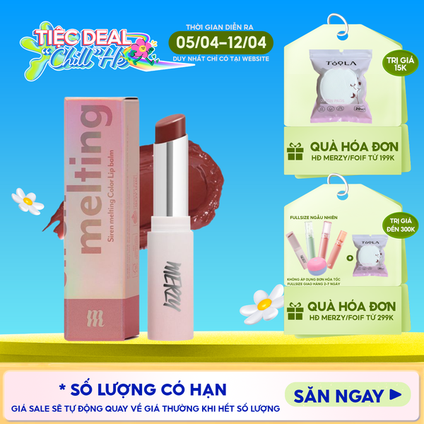  [LB1 -LB8] Son Dưỡng Ẩm Merzy Có Màu Cho Môi Mềm Mịn, Căng Mọng Siren Melting Color Lip Balm 3g 