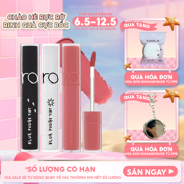  Son Kem Lì Romand Lên Màu Chuẩn, Mịn Môi Blur Fudge Tint 5g 