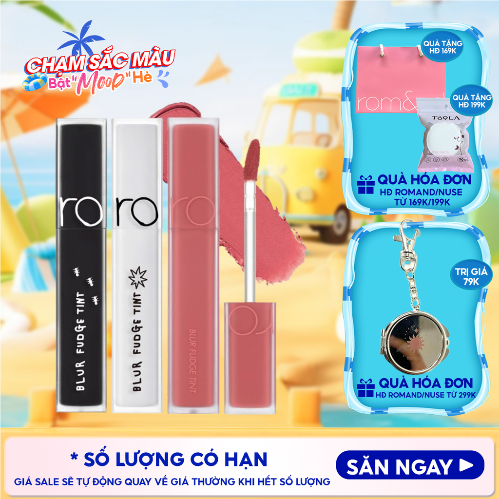 Son Kem Lì Romand Lên Màu Chuẩn, Mịn Môi Blur Fudge Tint 5g