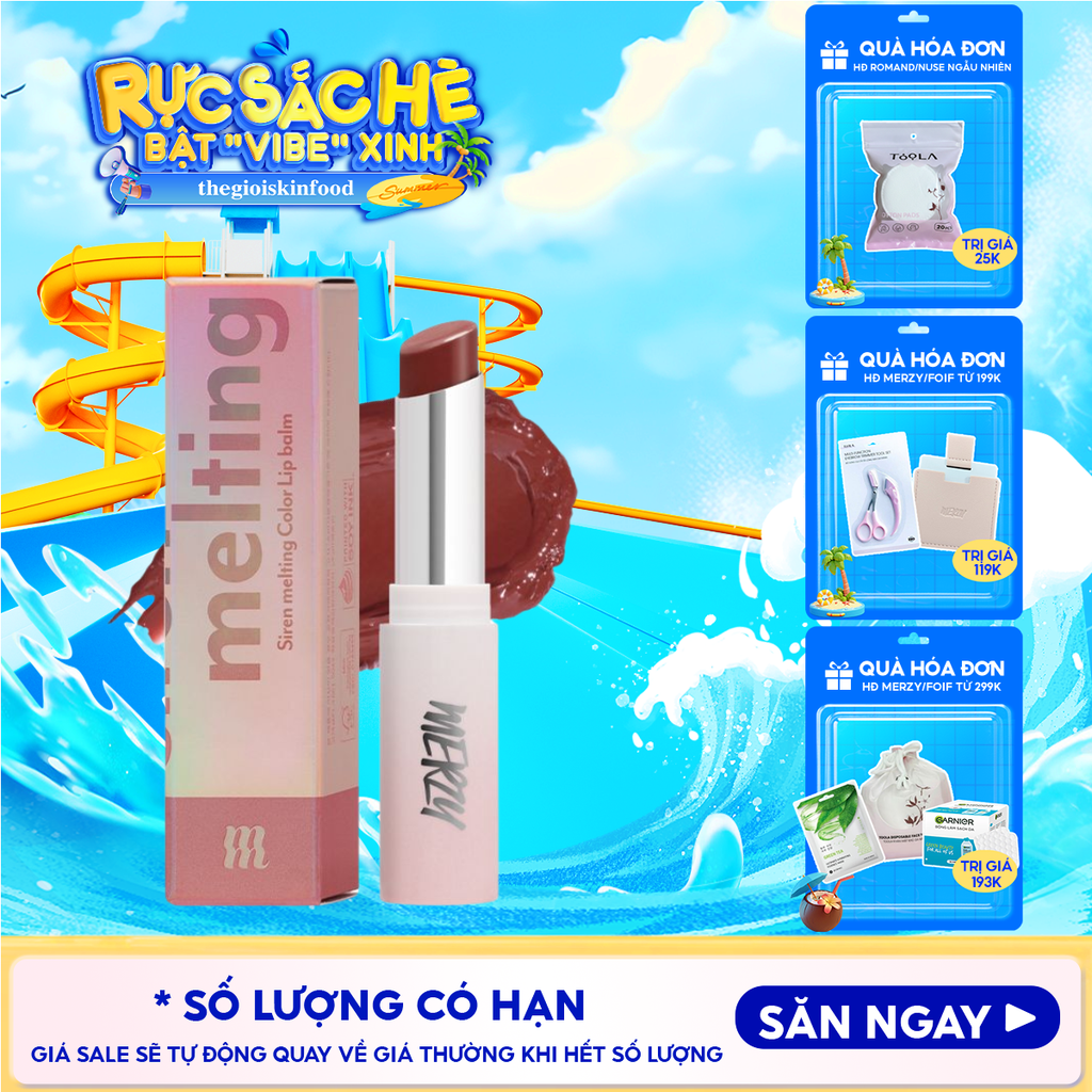 [LB1 -LB8] Son Dưỡng Ẩm Merzy Có Màu Cho Môi Mềm Mịn, Căng Mọng Siren Melting Color Lip Balm 3g