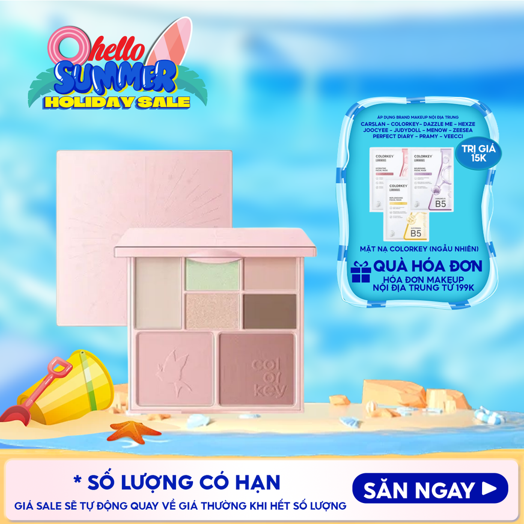 Bảng Phấn Mắt Colorkey 7 Ô Màu Đa Năng Embrace Nature Seven-Shade Makeup Palette