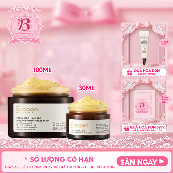  Mặt Nạ Rửa Cocoon Chiết Xuất Nghệ Hưng Yên Turmeric Face Mask 