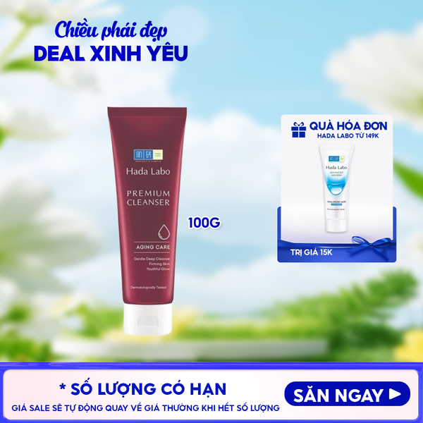 Sữa Rửa Mặt Hada Labo Chăm Sóc Da Lão Hóa Cao Cấp Premium Cleanser Aging Care 100g 