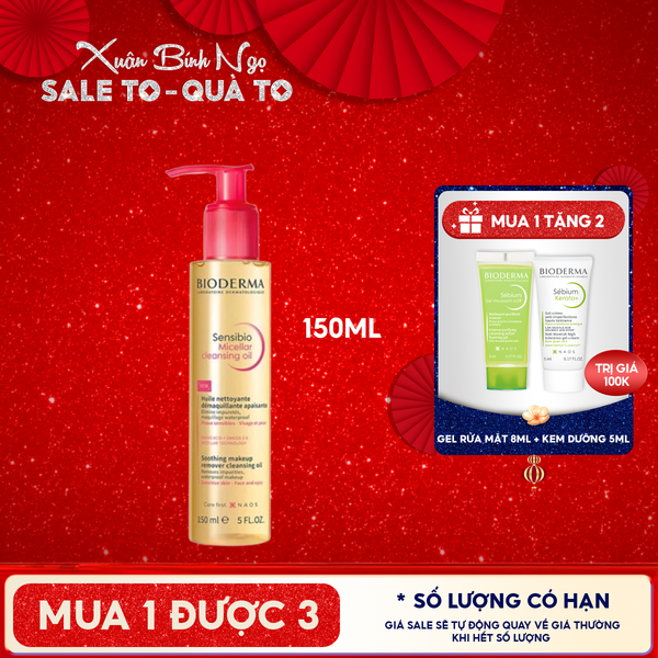  Dầu Tẩy Trang Bioderma Làm Sạch Sâu Sensibio Micellar Cleansing Oil 150ml 