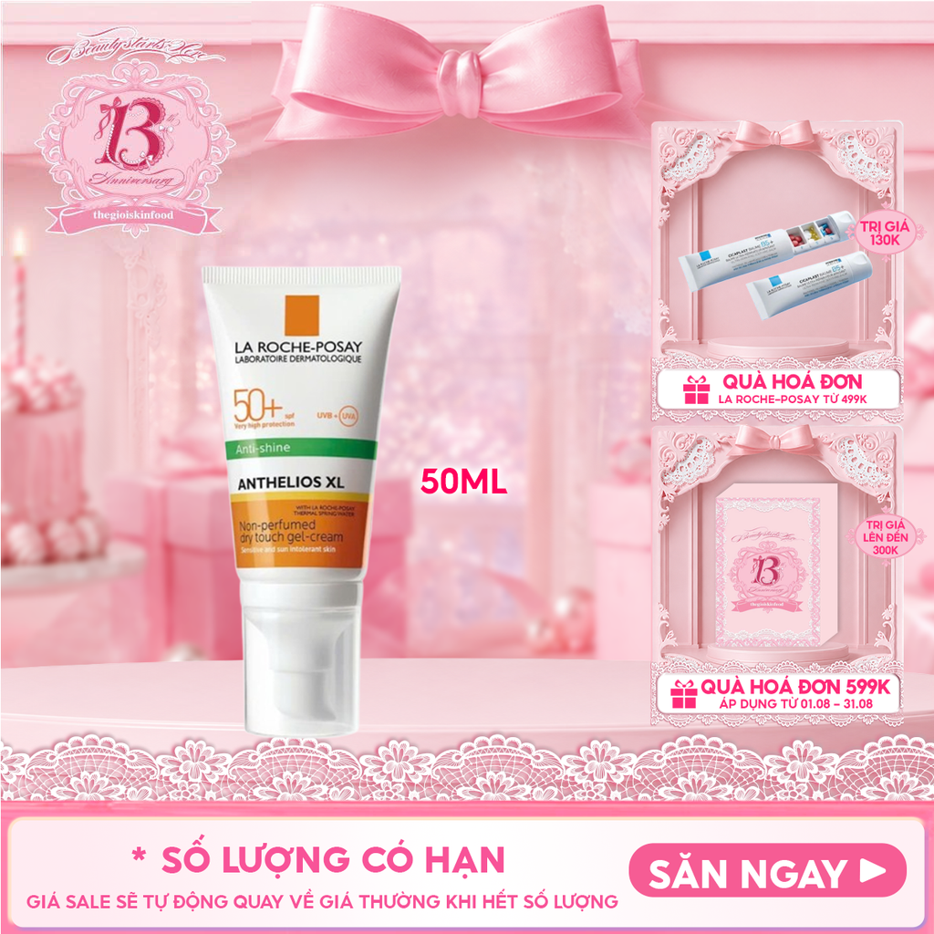 Kem Chống Nắng La Roche-Posay Kiểm Soát Dầu Anthelios Dry Touch Finish Mattifying Effect SPF50+ 50ml