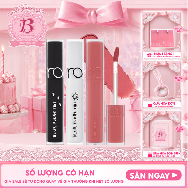  Son Kem Lì Romand Lên Màu Chuẩn, Mịn Môi Blur Fudge Tint 5g 
