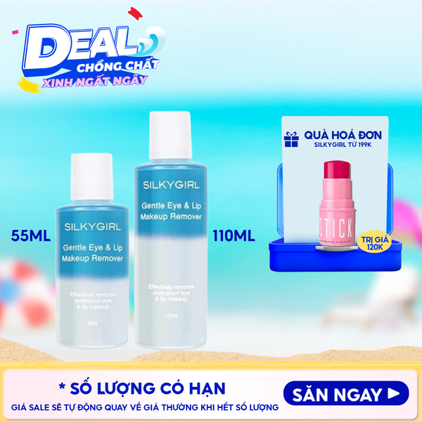 Nước Tẩy Trang Dành Cho Mắt, Môi Silkygirl Gentle Eye & Lip Makeup Remover 