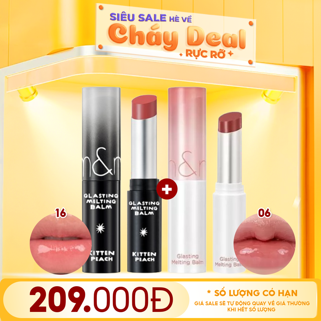 Combo Romand 2 Sản Phẩm: Son Dưỡng Dạng Thỏi Có Màu Thuần Chay Glasting Melting Balm