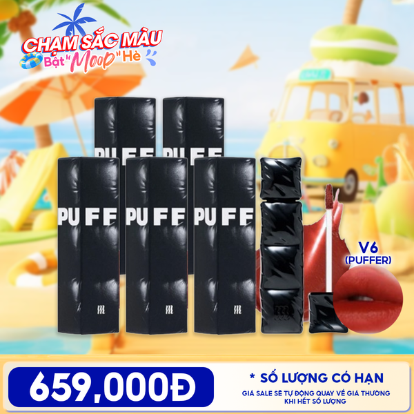  [PACK TIẾT KIỆM 58%] 5 Son Phao Kem Lì Merzy Bền Màu, Lâu Trôi Puffer Velvet Tint 3.7g #V6 Firenze Negroni 