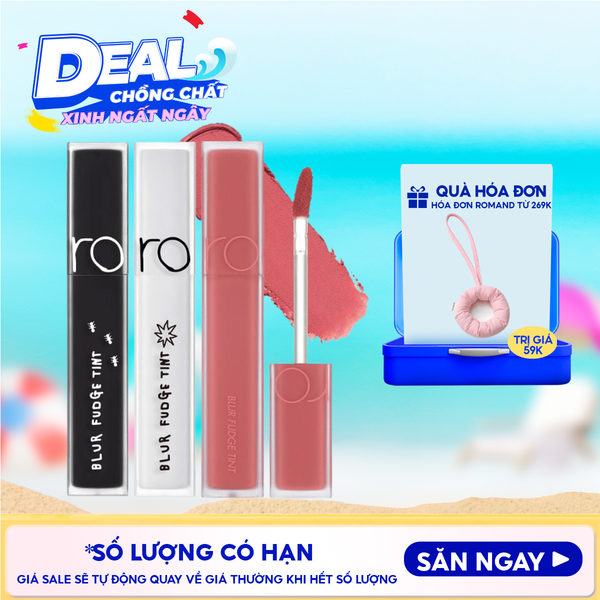  Son Kem Lì Romand Lên Màu Chuẩn, Mịn Môi Blur Fudge Tint 5g 