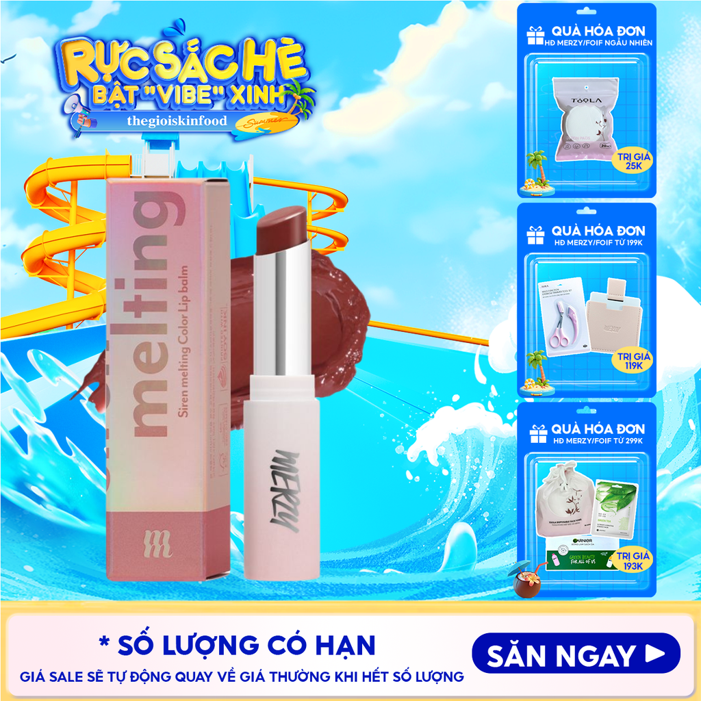 [LB1 -LB8] Son Dưỡng Ẩm Merzy Có Màu Cho Môi Mềm Mịn, Căng Mọng Siren Melting Color Lip Balm 3g