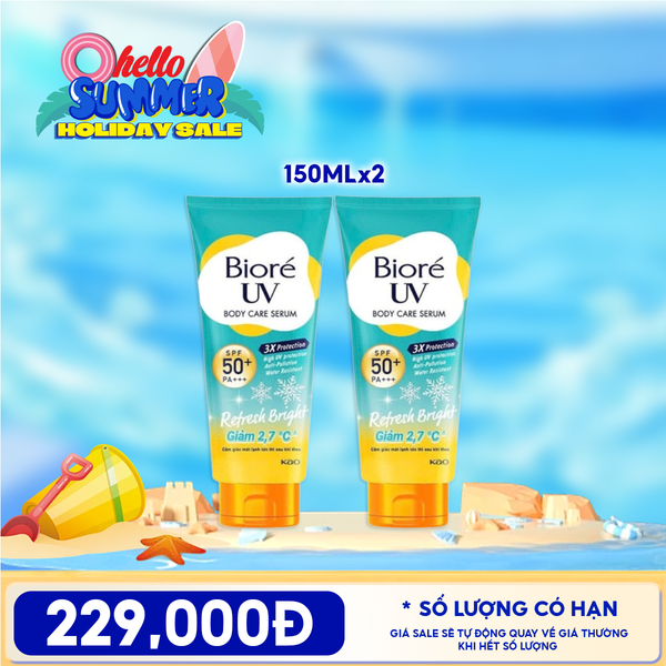  Combo Tiện Lợi: 2 Sản Phẩm Serum Dưỡng Thể Chống Nắng Bioré Kháng Bụi UV Anti-Pollution Body Care SPF50+/PA+++ 