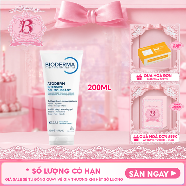  Gel Rửa Mặt Bioderma Dành Cho Da Khô, Viêm Da Cơ Địa Atoderm Intensive Gel Moussant 