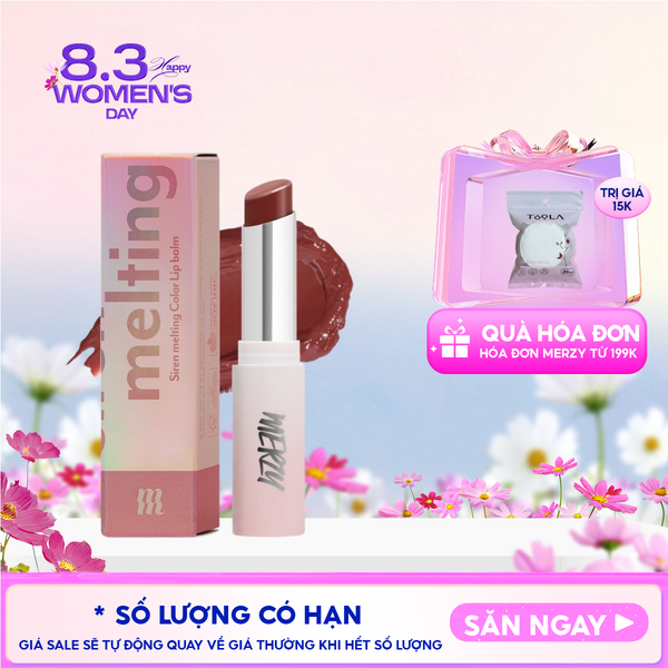 [LB1 -LB8] Son Dưỡng Ẩm Merzy Có Màu Cho Môi Mềm Mịn, Căng Mọng Siren Melting Color Lip Balm 3g 
