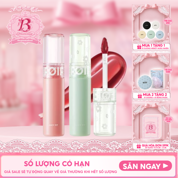  Son Tint Bóng FOIF Thuần Chay, Ẩm Mọng, Bền Màu Juicy Fit Tint 