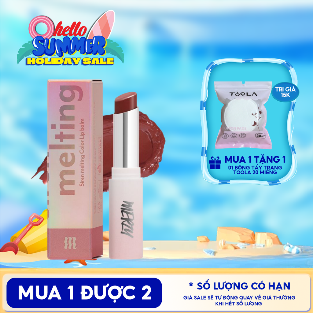 [LB1 -LB8] Son Dưỡng Ẩm Merzy Có Màu Cho Môi Mềm Mịn, Căng Mọng Siren Melting Color Lip Balm 3g