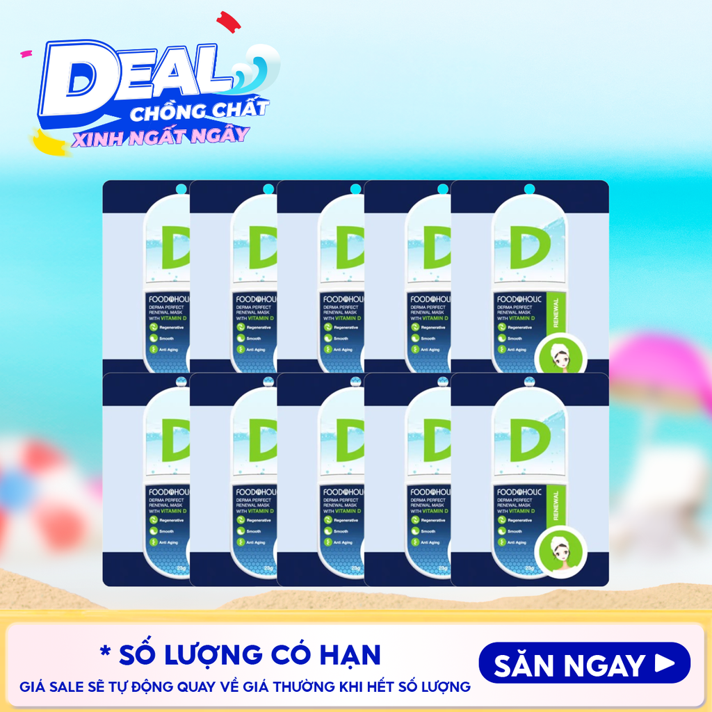 Combo 10 Miếng Măt Nạ Giấy Foodaholic Dưỡng Ẩm, Hỗ Trợ Dưỡng Trắng Da Hàn Quốc Essential Mask (Vitamin A, B, C, D, E, K, Ngọc Trai, Tổ Yến) 23g