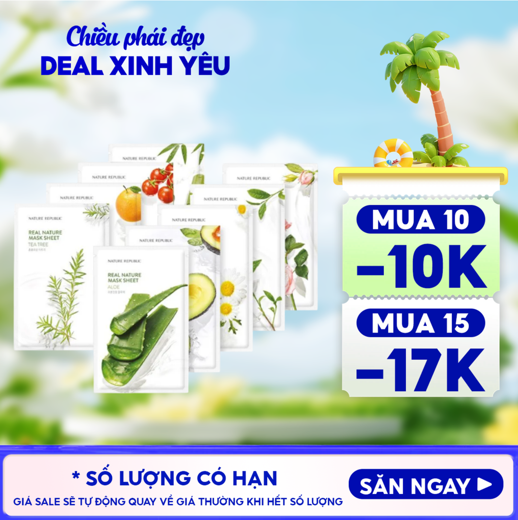Mặt Nạ Dưỡng Ẩm Nature Republic Chiết Xuất Từ Thiên Nhiên Real Nature Mask Sheet 23ml