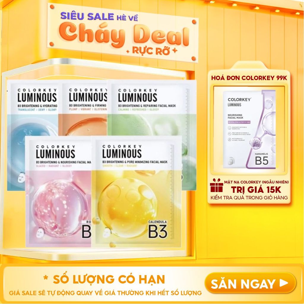 Mặt Nạ Colorkey B3 Hỗ Trợ Dưỡng Sáng Da Luminous B3 Brightening Facial Mask 30ml