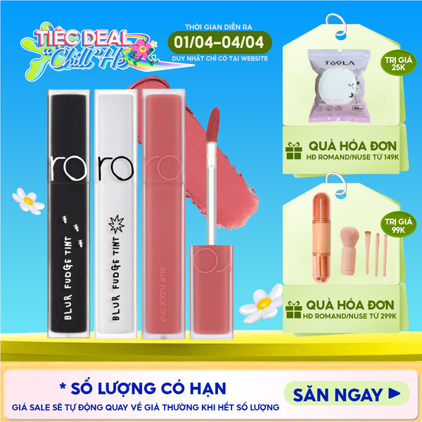 Son Kem Lì Romand Lên Màu Chuẩn, Mịn Môi Blur Fudge Tint 5g 